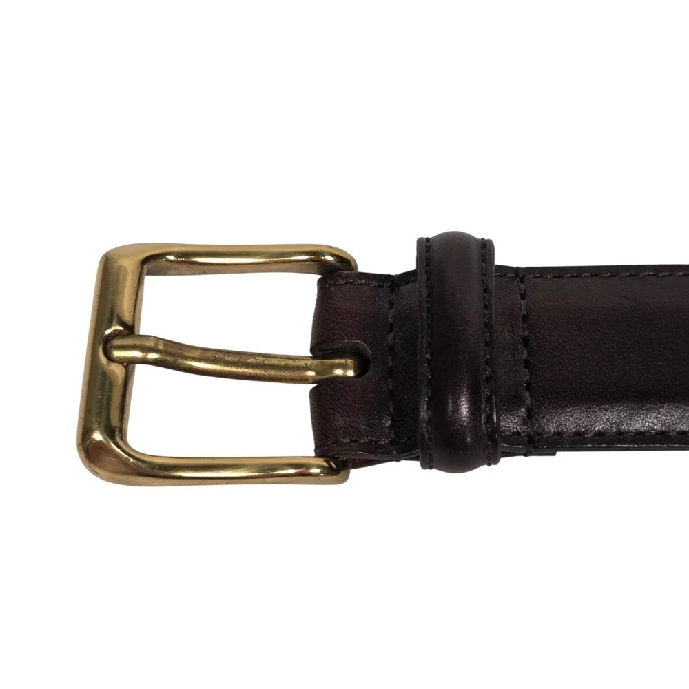 Vintage 90s Coach Belt Mens 38 Brown Burnished Cowhide Brass 5950 G1 Leather